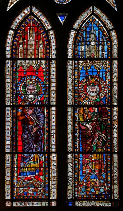 Fenêtre w11 représentant les Empereurs Henri de Bamberg et Frédéric Barberousse - French School