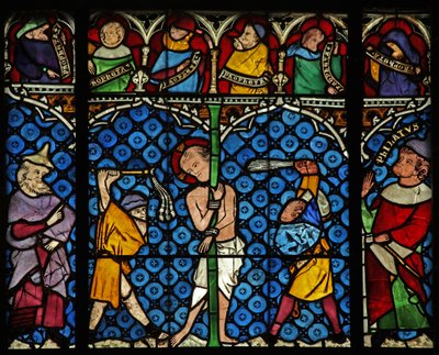 Fenêtre w12 représentant la Flagellation - French School