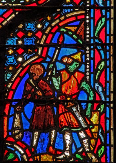La pierre de David frappe Goliath I Sam XVII 41-49 - French School