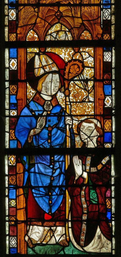 Fenêtre w17 représentant Saint Nicolas et le donateur Oudin de Troyes - French School