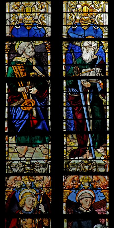 Vitrail w1 représentant Saint Pierre et Saint Paul - French School
