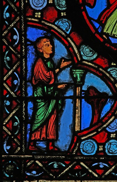 Fenêtre w1 représentant une scène de la vie de Saint Martin - French School