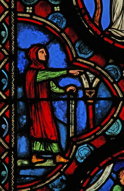 Fenêtre w1 représentant une scène de la vie de Saint Martin - French School