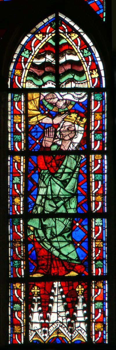 Fenêtre w200 représentant le Couronnement de la Vierge - French School
