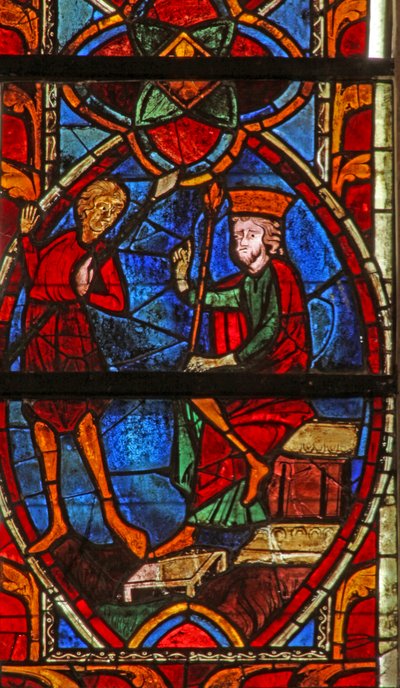 Vitrail w201 représentant Saint Maurice devant l