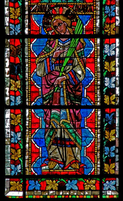 Fenêtre w202 représentant Sainte Aurélia - French School
