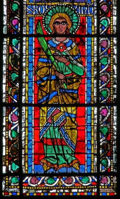 Fenêtre w202 représentant Sainte Roswind - French School