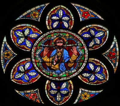 Fenêtre w205 représentant le Christ du Jugement Dernier - French School