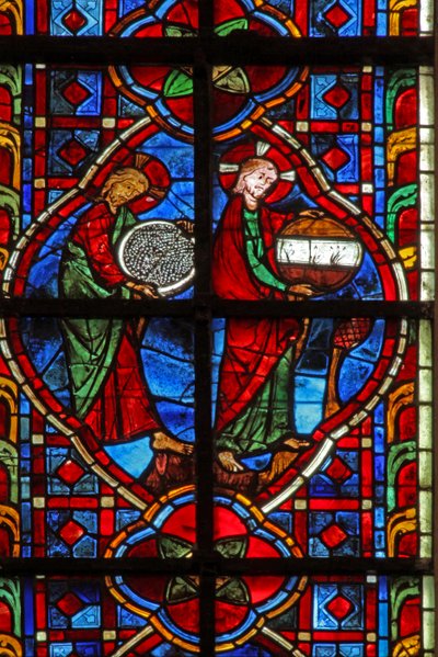 Vitrail w207 représentant Dieu crée le monde - French School