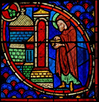 Zacharie, le père de Saint Jean-Baptiste, dans le Temple - French School