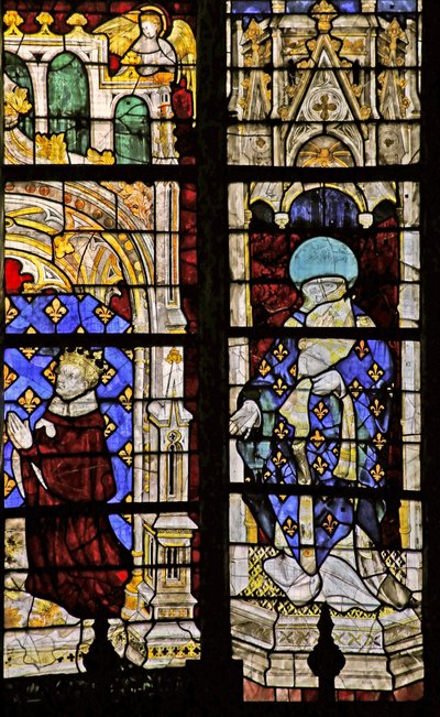 Saint Denis avec le donateur Charles VI - French School