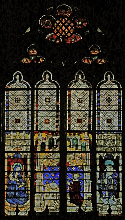 Fenêtre royale avec la Vierge Marie, Charles VI et Saint Denis - French School