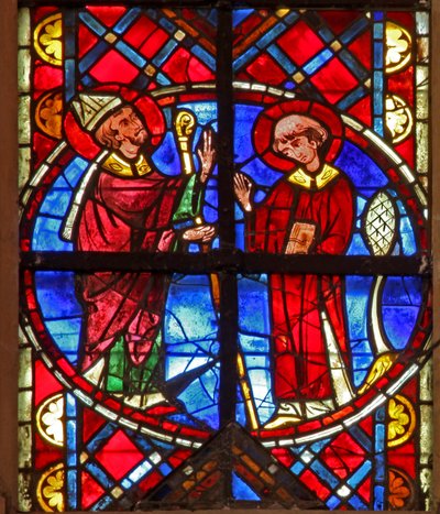 Saint Vincent en diacre avec son évêque - French School
