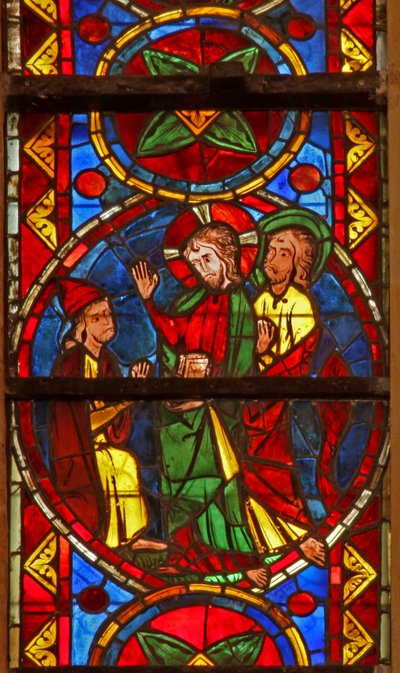 Scène de la vie de Saint Thomas : le Christ reçoit le messager de Gundaphorus et dit à Saint Thomas d