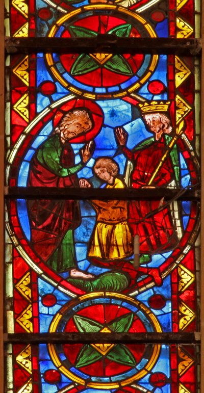 Scène de la vie de Saint Thomas : le saint à un banquet de mariage pour la fille du roi d