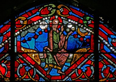 Fenêtre w21 représentant Dieu le Créateur créant les Cieux et la Terre - French School
