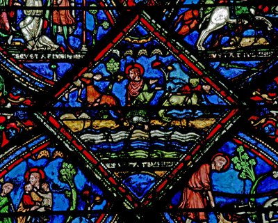 Scène de la vie de Saint Eustache : ses enfants sont emportés par des animaux sauvages - French School