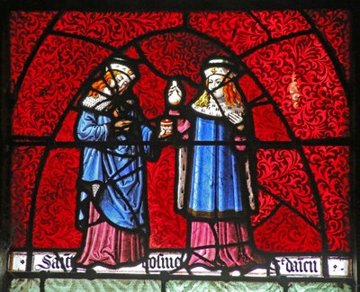 Fenêtre w22 représentant Saint Côme et Saint Damien - French School