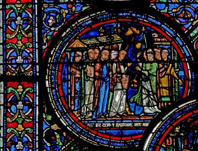 Fenêtre w23 représentant Saint Thomas Becket accueilli par les moines à Canterbury - French School
