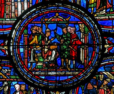 Fenêtre w23 représentant Saint Thomas Becket recevant des émissaires du roi - French School