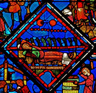 Vitrail w24 représentant les rêves de Joseph - French School