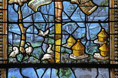 Scènes champêtres inspirées de Virgile sous le Christ en croix - French School