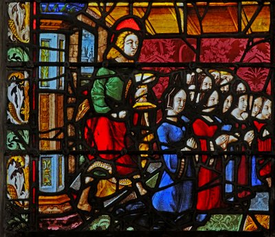 Fenêtre w2 - Saint Jean avec les donateurs et (beaucoup de) filles - French School