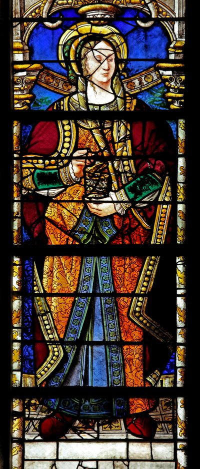 Vitrail w2 représentant Sainte Marie Madeleine - French School
