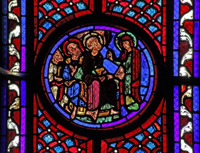 Scène de la vie de Sainte Marie-Madeleine - la sainte annonce la Résurrection aux disciples - French School