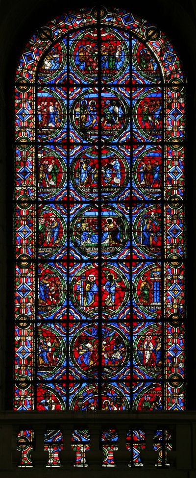 Fenêtre w2 représentant des scènes de la vie de Saint Pierre - French School