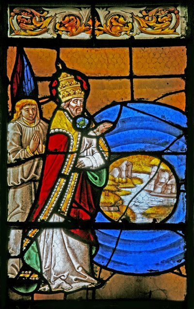 Fenêtre w2 représentant la Création de la mer et de la terre ferme - French School
