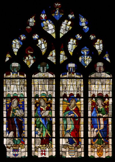 Vitrail w37 représentant les Évangélistes - Quatre - French School