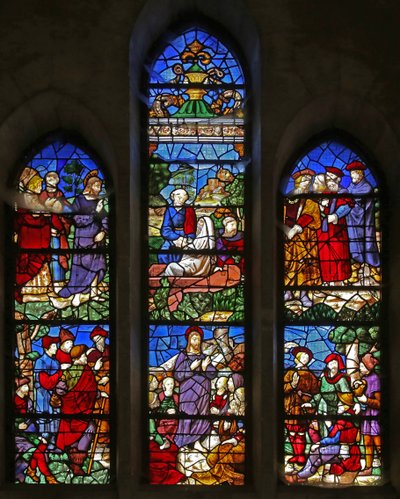 Christ prêchant et résurrection de Lazare - French School
