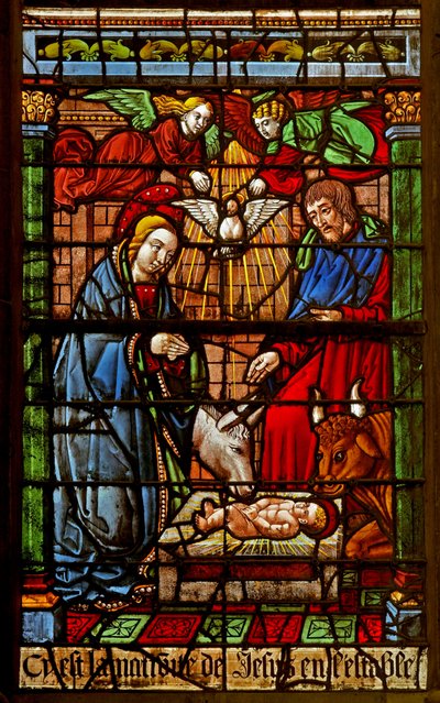 Fenêtre w38 représentant la Nativité - French School
