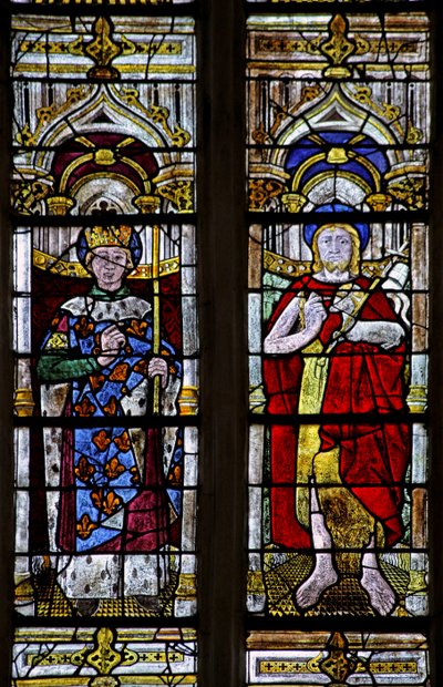 Fenêtre w3 représentant Saint Jean-Baptiste et Saint Louis - French School