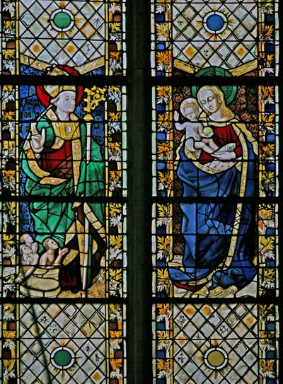 Fenêtre w43 représentant Saint Nicolas et la Vierge à l