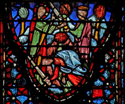 Le soldat de Dieu apparaît à Josué qui tombe à terre - French School
