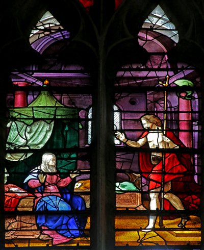 Fenêtre w4 représentant le Christ apparaît à sa mère - French School