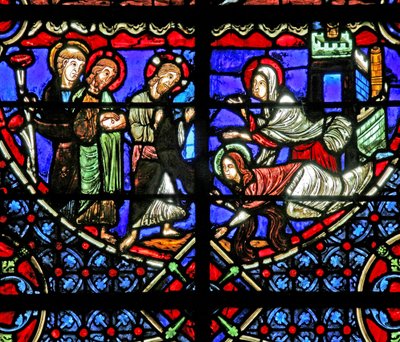 Marthe et Marie avec Christ - French School