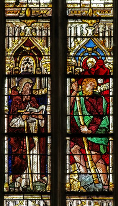 Fenêtre w4 représentant Saint Antoine et Saint Christophe - French School