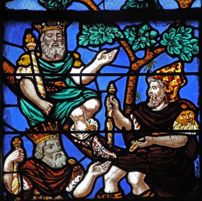 Vitrail w4 représentant des rois et un prophète sur l
