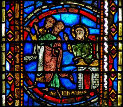 Fenêtre w53 représentant Saint Jean-Baptiste envoyant ses disciples au Christ - French School