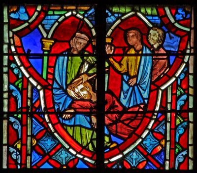 Dalila coupe les cheveux de Samson. Juges XVI 19 - French School