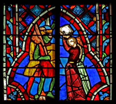 Jephthé rencontre sa fille. Juges XI 34-35 - French School