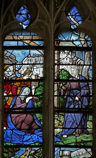 Fenêtre w5 représentant le Christ fait ses adieux à sa mère - French School