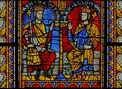 Fenêtre w5 représentant David et Salomon - French School