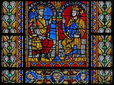 Fenêtre w5 représentant David et Salomon - French School