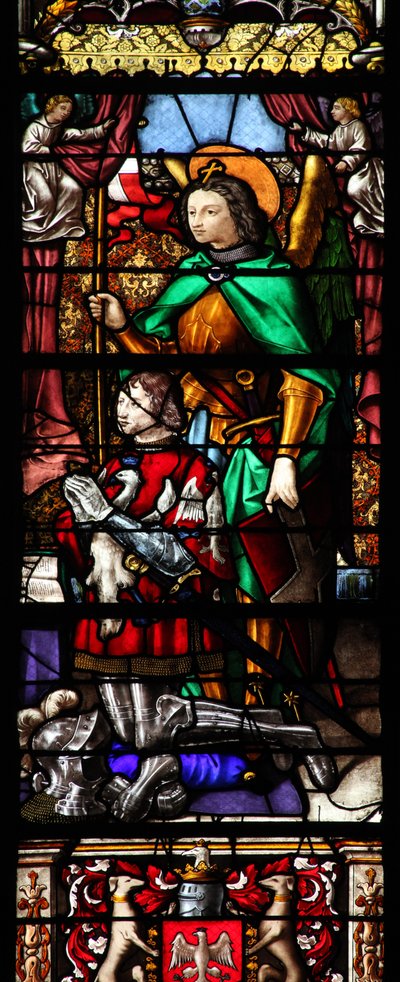 Fenêtre w6 représentant Saint Michel et un donateur - French School