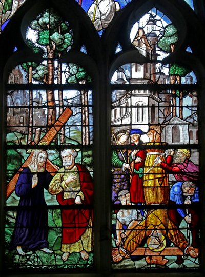Saint Pierre rencontre le Christ hors de Rome : Quo Vadis ?; la crucifixion de Saint Pierre - French School