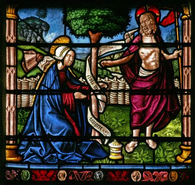 Fenêtre w6 représentant une scène de résurrection : Noli Me Tangere - French School